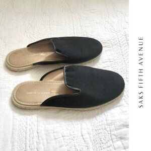Saks Fifth Avenue Black Espadrilles Alpargatas Womens Slip On Casual Shoes